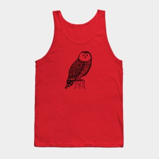 Snowy Owl - hand drawn detailed bird design Tank Top